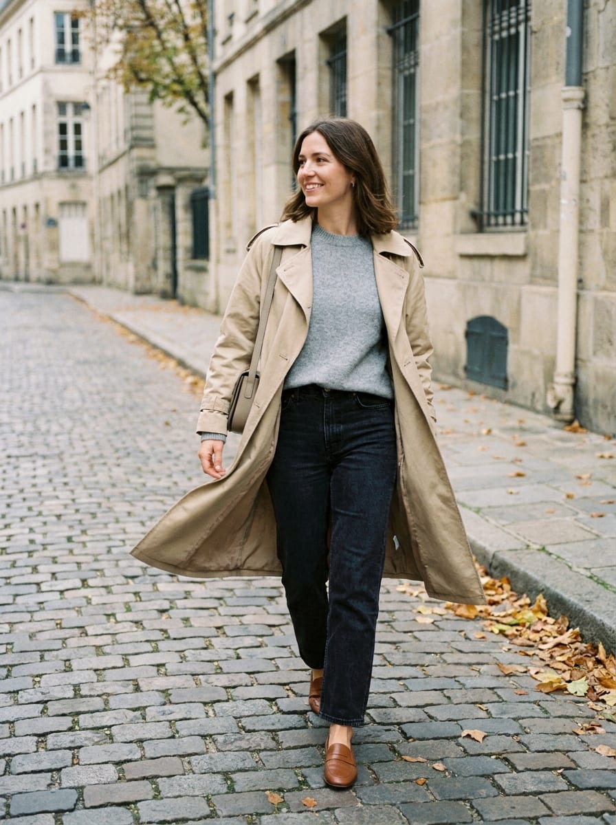 Klassischer Trenchcoat neu kombiniert - Modetrend Herbst 2026